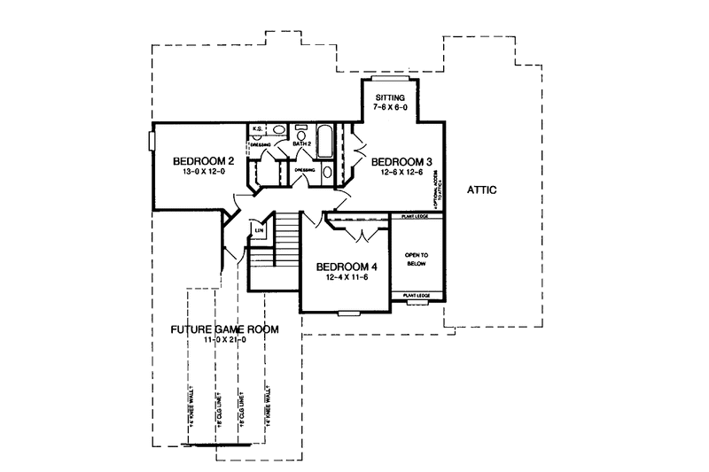 Dream House Plan - Floor Plan - Upper Floor for Traditional House Plan #952-85 - 4 bed, 2.5 bath