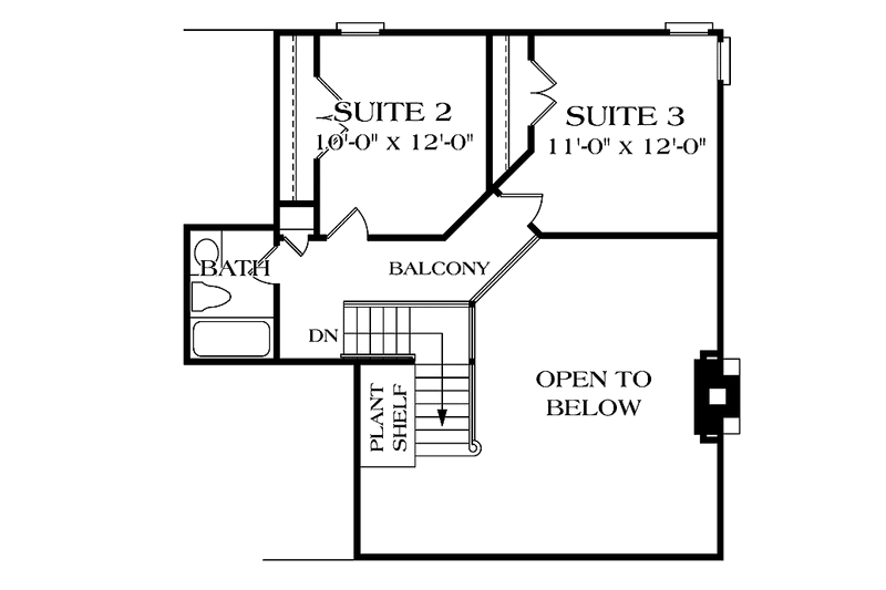 Home Plan - Floor Plan - Upper Floor for Traditional House Plan #453-495 - 3 bed, 2.5 bath