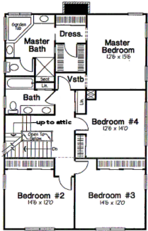 Farmhouse Floor Plan - Upper Floor Plan #312-833