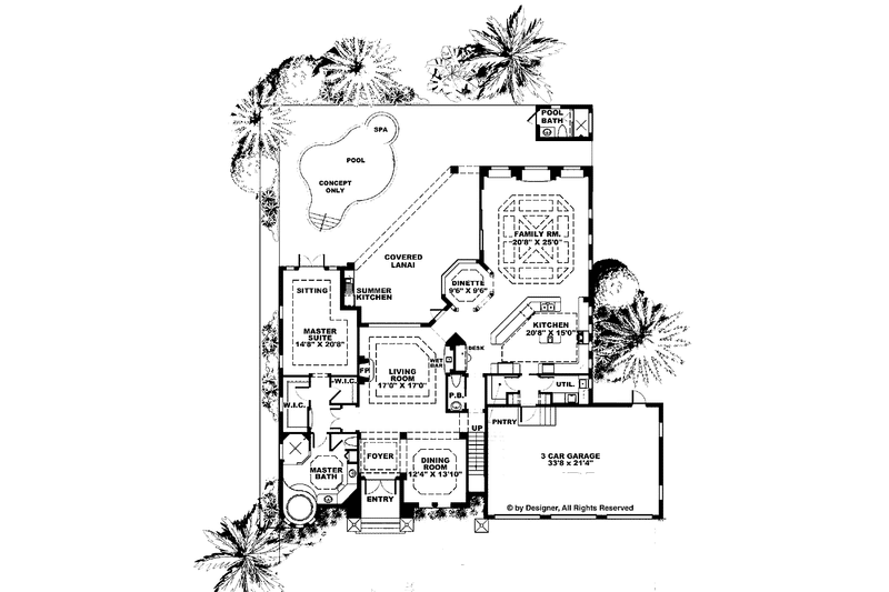 Dream House Plan - Floor Plan - Main Floor for Mediterranean House Plan #1017-36 - 4 bed, 3.5 bath