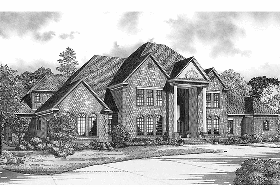 Exterior - Front Elevation 3 for Traditional House Plan #17-2784 - 4 bed, 6.5 bath