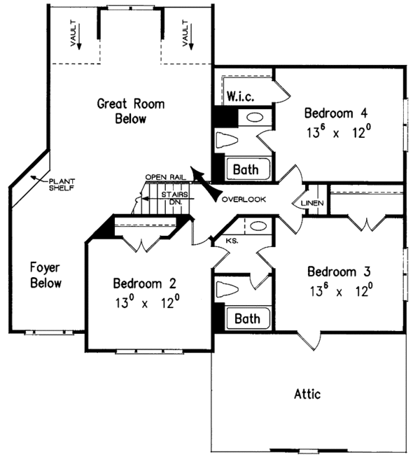 Dream House Plan - Country Floor Plan - Upper Floor Plan #927-582