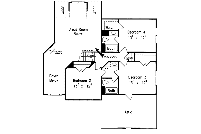 Home Plan - Floor Plan - Upper Floor for Country House Plan #927-582 - 4 bed, 3.5 bath