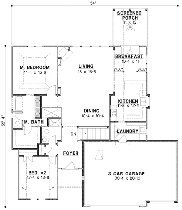 Traditional Floor Plan - Main Floor Plan #67-879