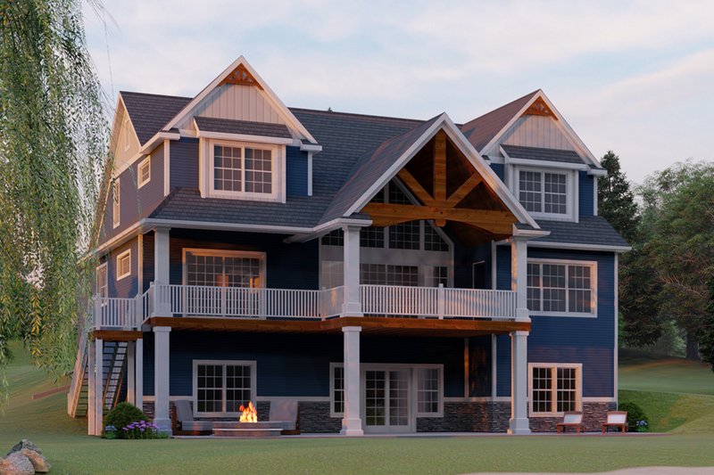 Home Plan - Exterior - Rear Elevation for Craftsman House Plan #1064-17 - 3 bed, 3.5 bath