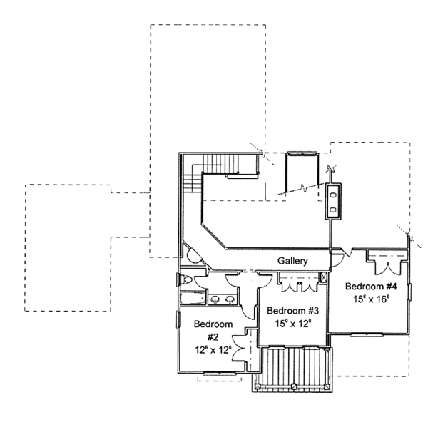 Architectural House Design - Colonial Floor Plan - Upper Floor Plan #429-260