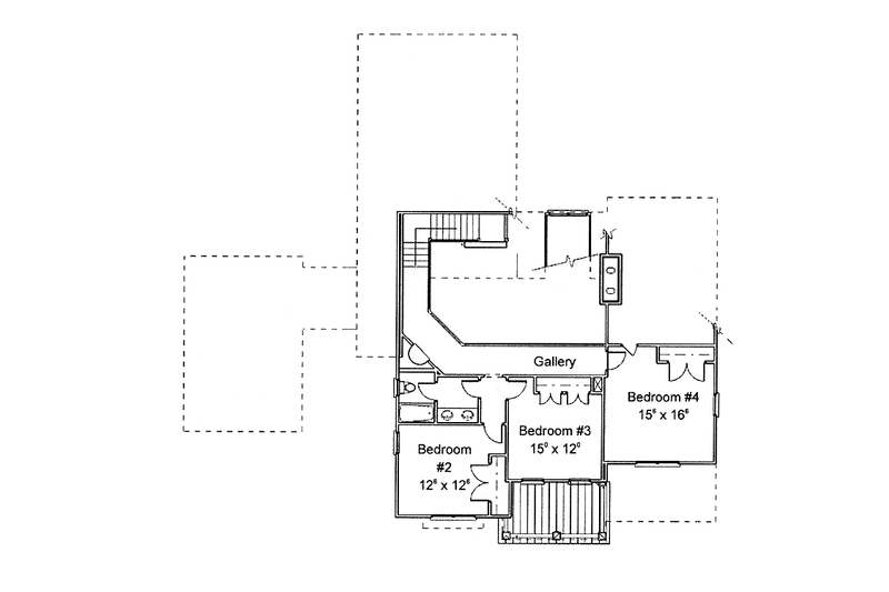 Home Plan - Floor Plan - Upper Floor for Colonial House Plan #429-260 - 4 bed, 2.5 bath