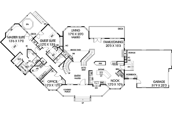 Floor Plan - Main Floor for Victorian House Plan #60-1015 - 4 bed, 3.5 bath