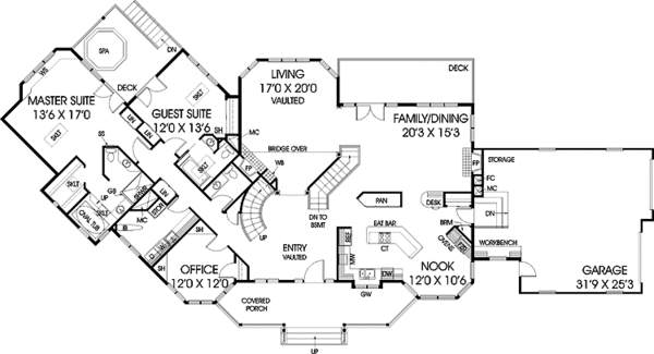 Architectural House Design - Victorian Floor Plan - Main Floor Plan #60-1015