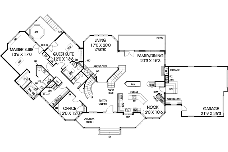 Home Plan - Floor Plan - Main Floor for Victorian House Plan #60-1015 - 4 bed, 3.5 bath