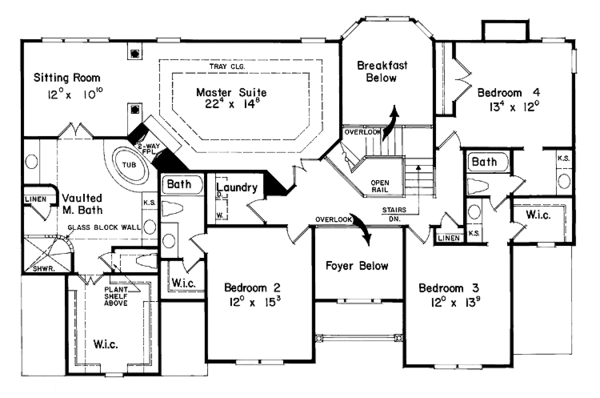 House Design - Colonial Floor Plan - Upper Floor Plan #927-191