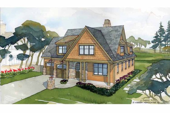 Exterior - Front Elevation 3 for Craftsman House Plan #928-228 - 4 bed, 4 bath