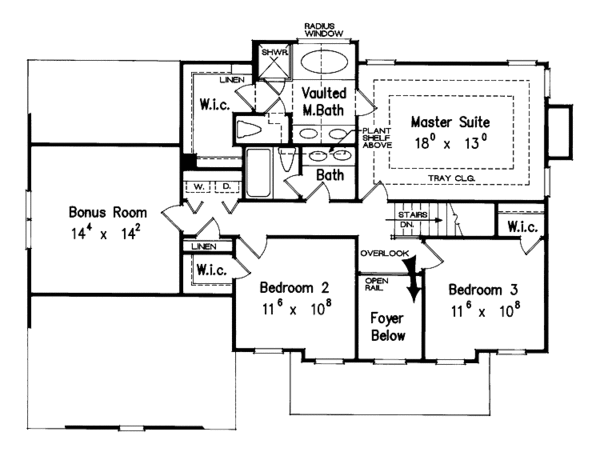 Dream House Plan - Colonial Floor Plan - Upper Floor Plan #927-46