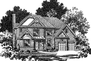 House Design - Exterior - Front Elevation for Tudor House Plan #54-249 - 4 bed, 2.5 bath