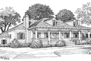 Classical Style House Plan - 4 Beds 5 Baths 4087 Sq/Ft Plan #72-816 Exterior 