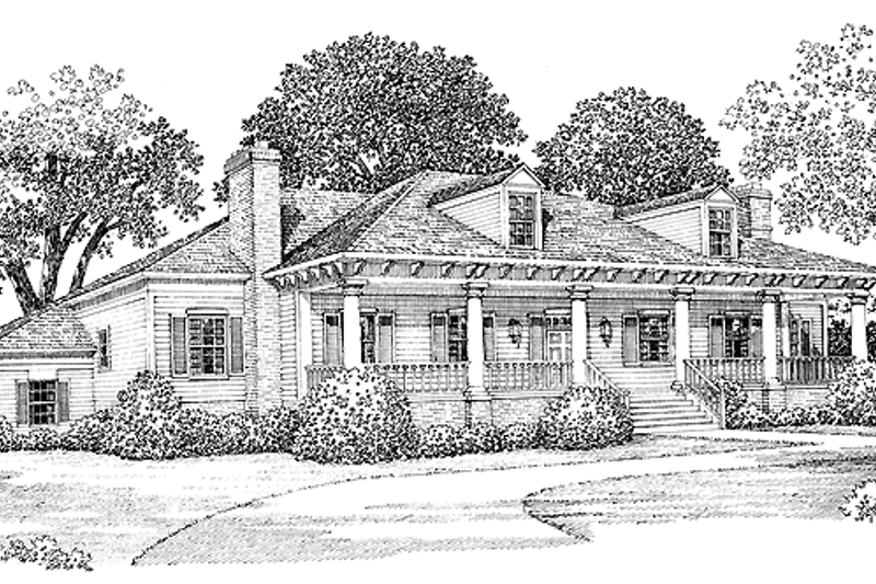 Home Plan - Exterior - Front Elevation 3 for Classical House Plan #72-816 - 4 bed, 5 bath