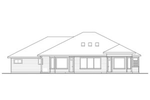 Exterior - Rear Elevation for Prairie House Plan #124-1159 - 2 bed, 2 bath