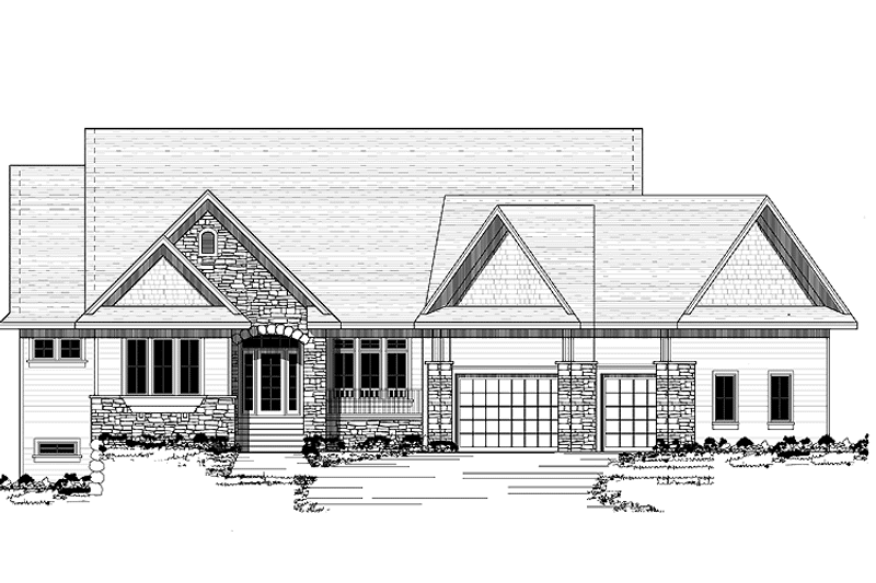 Architectural House Design - Exterior - Front Elevation 3 for European House Plan #51-613 - 2 bed, 2.5 bath