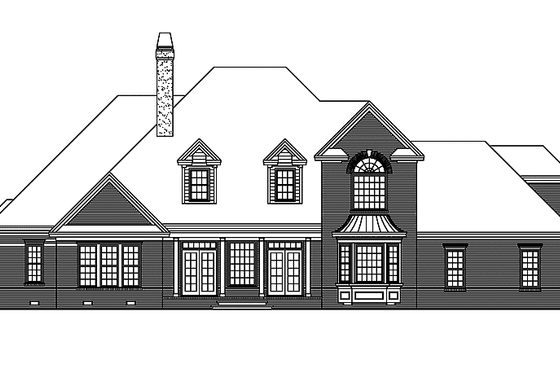 Exterior - Rear Elevation for Traditional House Plan #929-418 - 4 bed, 3.5 bath