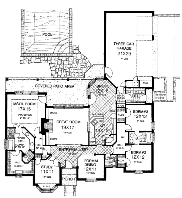 Home Plan - Country Floor Plan - Main Floor Plan #310-1175