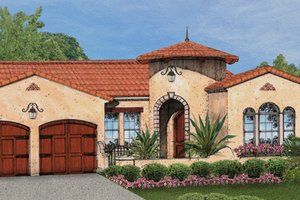 Dream House Plan - Mediterranean Exterior - Front Elevation Plan #1058-8