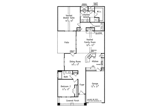 Floor Plan - Main Floor for Craftsman House Plan #927-303 - 2 bed, 2 bath