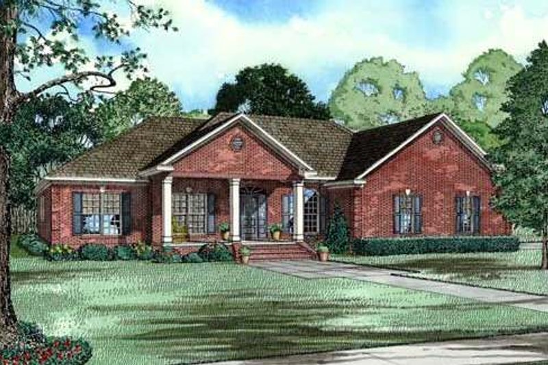 Architectural House Design - Southern Exterior - Front Elevation Plan #17-617