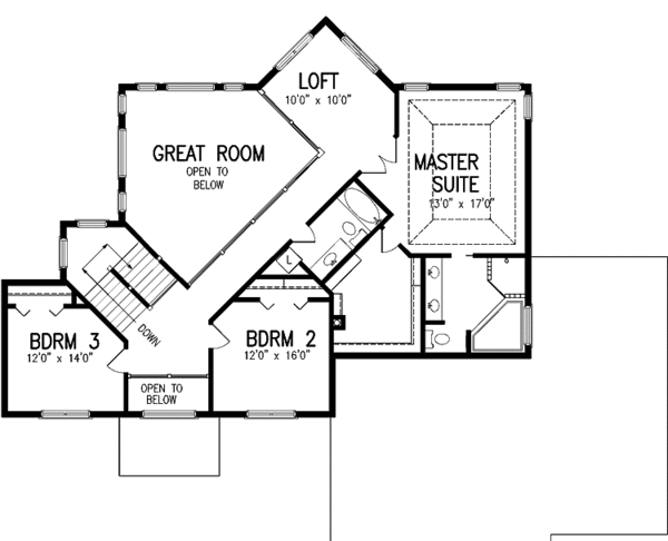 House Design - European Floor Plan - Upper Floor Plan #320-1462