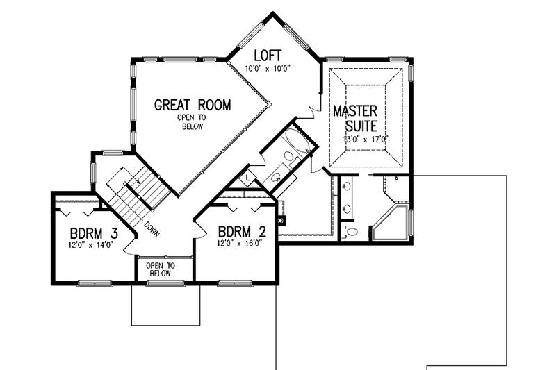 House Plan Design - Floor Plan - Upper Floor for European House Plan #320-1462 - 3 bed, 2.5 bath