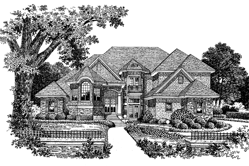 Home Plan - Exterior - Front Elevation 3 for Mediterranean House Plan #417-744 - 4 bed, 3.5 bath