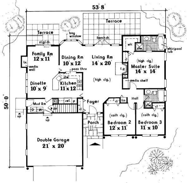 Home Plan - Traditional Floor Plan - Main Floor Plan #3-327
