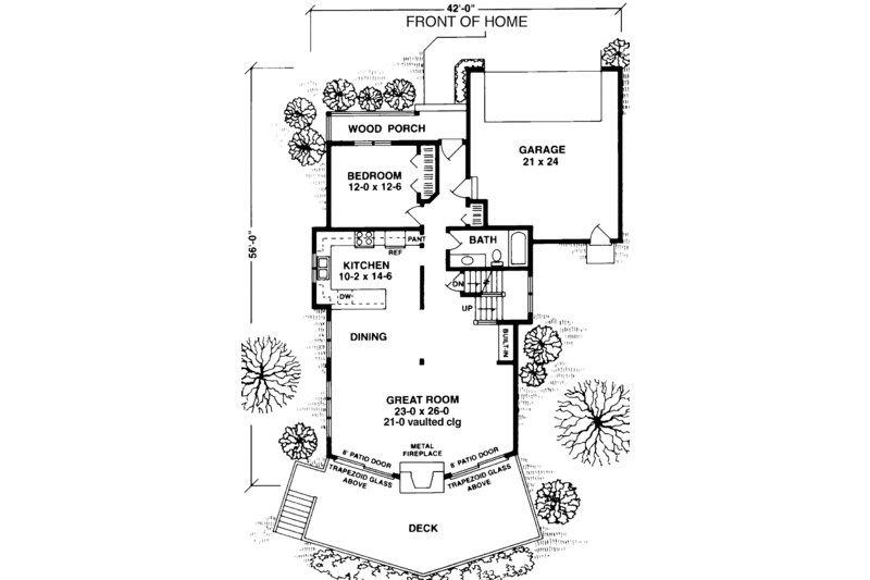 Dream House Plan - Floor Plan - Main Floor for Country House Plan #981-29 - 2 bed, 2 bath