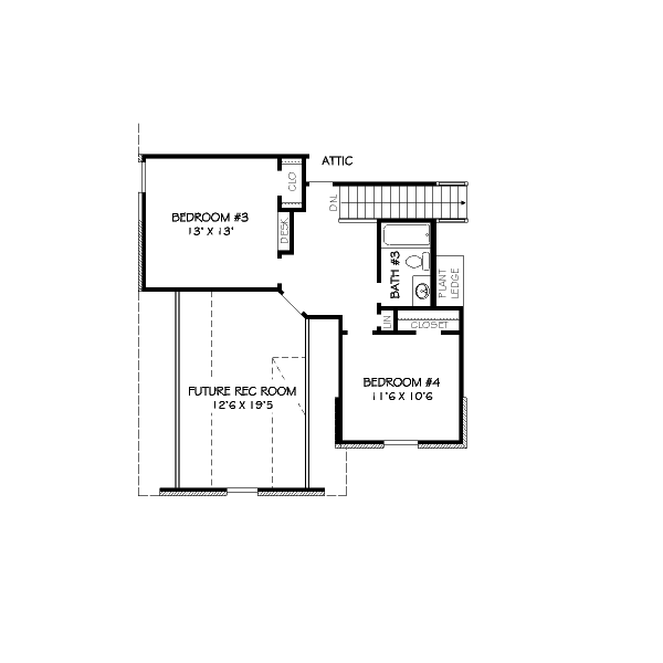 Traditional Floor Plan - Upper Floor Plan #424-94