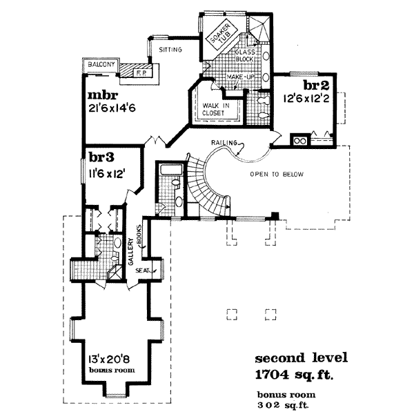 Traditional Floor Plan - Upper Floor Plan #47-532