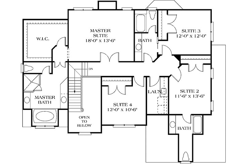 Home Plan - Floor Plan - Upper Floor for Traditional House Plan #453-117 - 4 bed, 3.5 bath