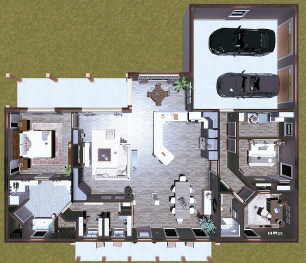 House Blueprint - Farmhouse Floor Plan - Main Floor Plan #44-287