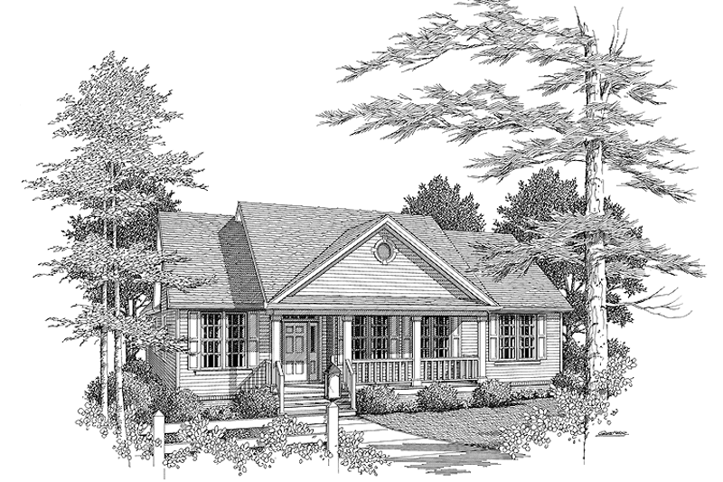 Architectural House Design - Exterior - Front Elevation 3 for Country House Plan #48-799 - 3 bed, 2 bath