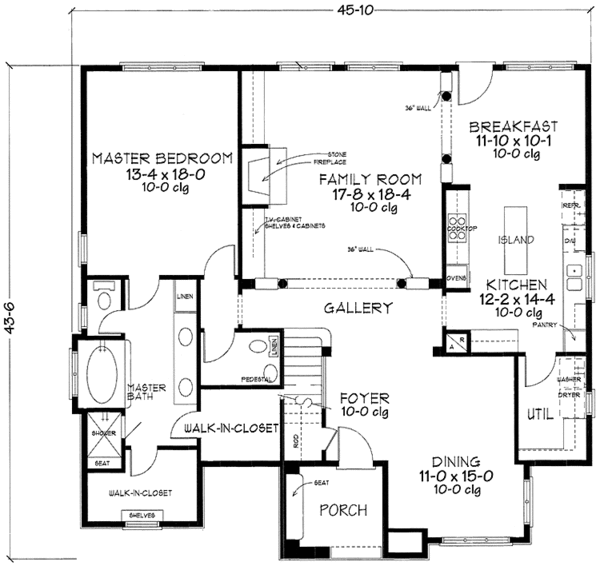 Architectural House Design - Country Floor Plan - Main Floor Plan #410-3592