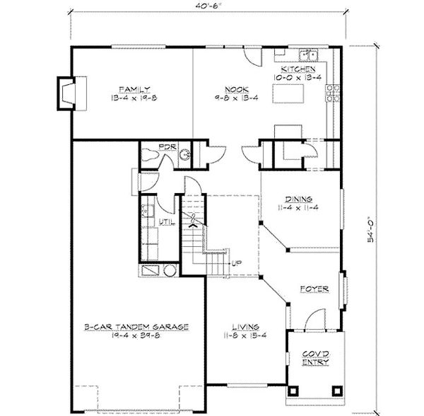 Traditional Floor Plan - Main Floor Plan #132-136