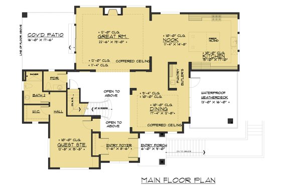 Floor Plan - Main Floor 1 for Contemporary House Plan #1066-62 - 4 bed, 3.5 bath