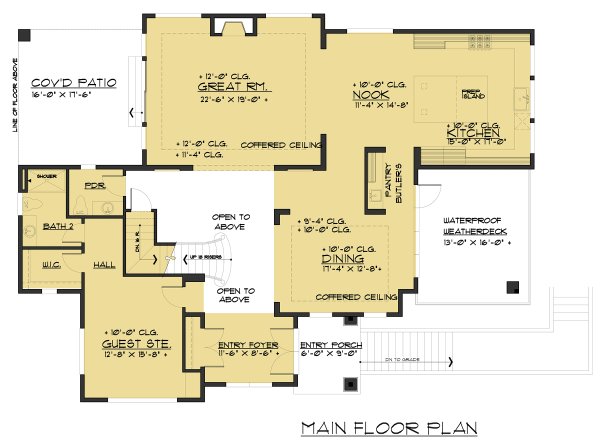 Contemporary Floor Plan - Main Floor Plan #1066-62