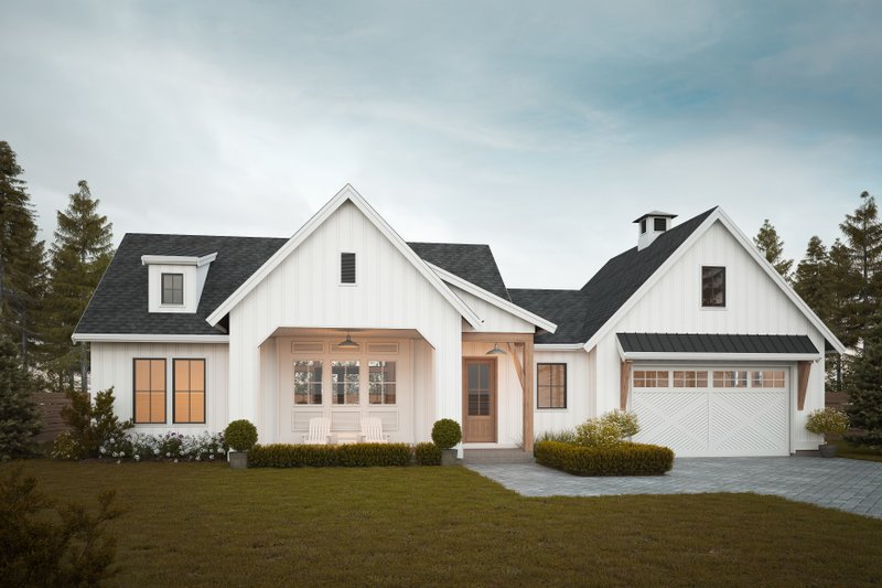 Architectural House Design - Farmhouse Exterior - Front Elevation Plan #1114-74