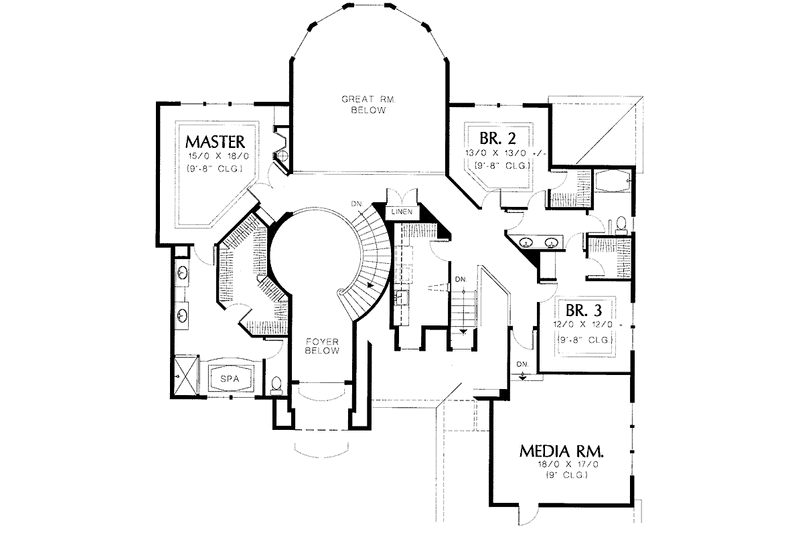 Home Plan - Floor Plan - Upper Floor for Mediterranean House Plan #48-837 - 5 bed, 3.5 bath