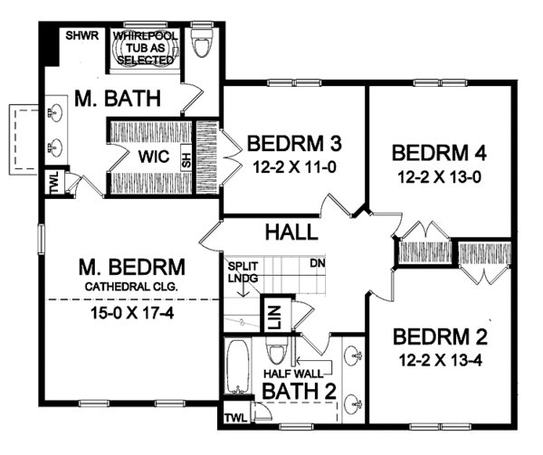 Dream House Plan - Traditional Floor Plan - Upper Floor Plan #328-329