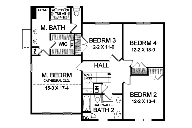 Home Plan - Floor Plan - Upper Floor for Traditional House Plan #328-329 - 4 bed, 3 bath