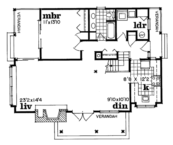 Architectural House Design - Bungalow Floor Plan - Main Floor Plan #47-650