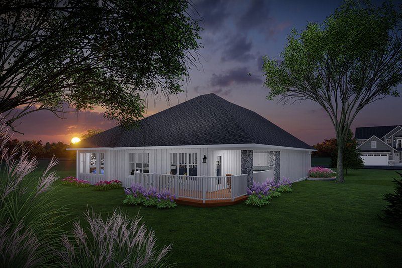 Home Plan - Exterior - Rear Elevation for Craftsman House Plan #70-1534 - 2 bed, 2 bath