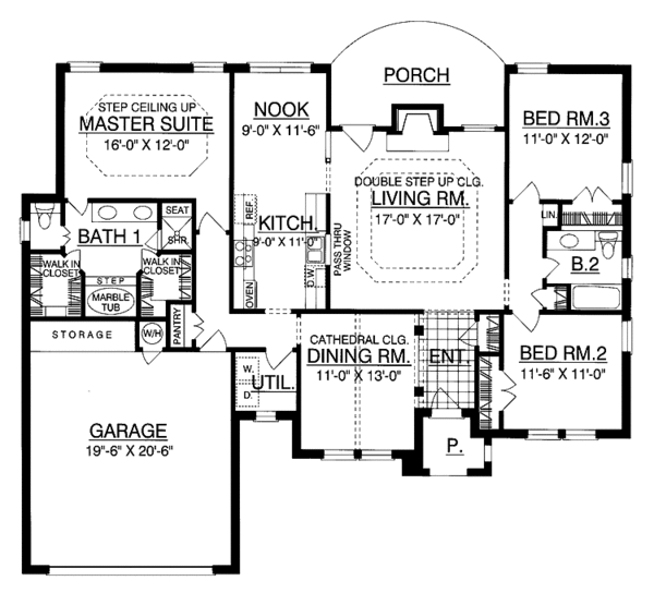 Architectural House Design - Ranch Floor Plan - Main Floor Plan #40-484