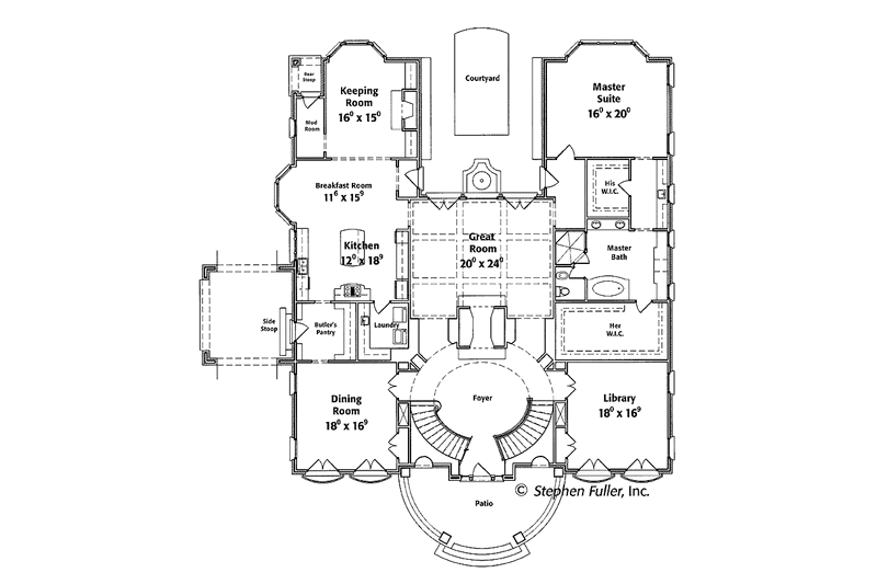 Dream House Plan - Floor Plan - Main Floor for Country House Plan #429-353 - 5 bed, 5 bath