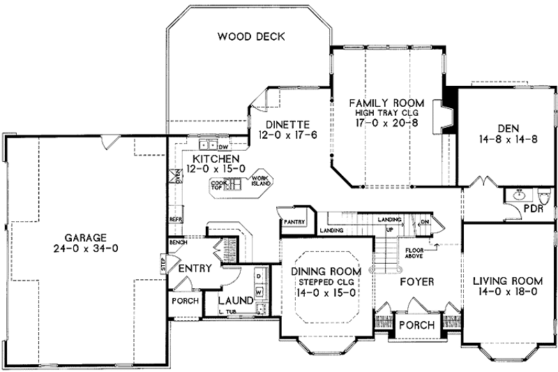 Home Plan - Floor Plan - Main Floor for Classical House Plan #328-456 - 4 bed, 3.5 bath